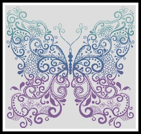 Purple Blue Green Butterfly   