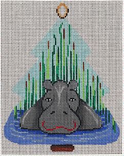 Hippo in Water Ornament