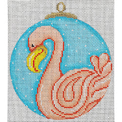 Flamingo on Aqua Ornament