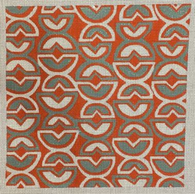 Geometric Burnt Orange/Gray 