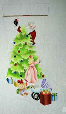 Girl Peeking at Santa
