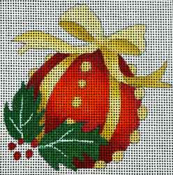 Red Ornament w/Holly Berry