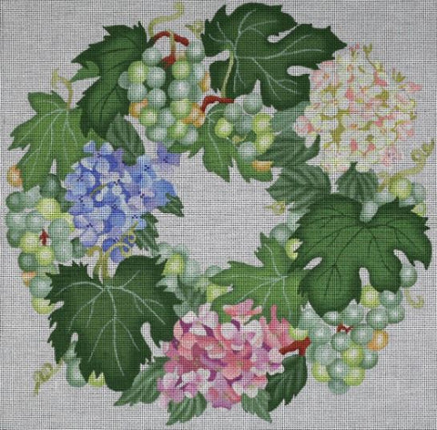 Green Grapes and Hydrangeas