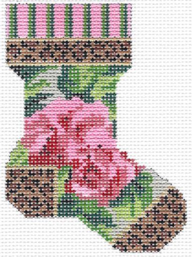 Leopard/Rose Micro Sock