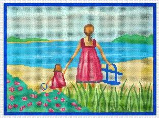 Mother and Daughter at Beach