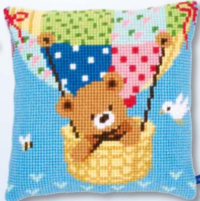 Bear in Hot Air Balloon Cushion