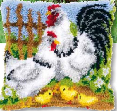 Chicken and Family Cushion