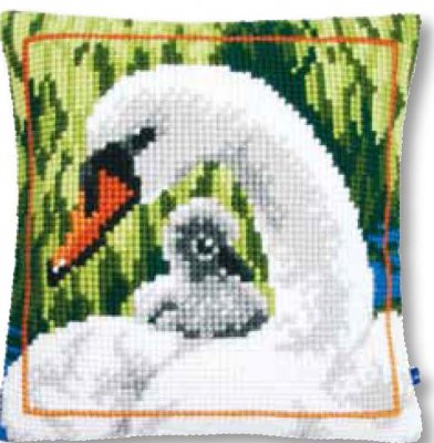 Swan and Cygnet Cushion