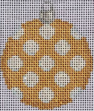 White/Gold Coin Dot Mini Ball Ornament