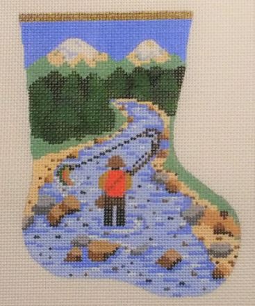 Fly Fishing Scene Mini Sock