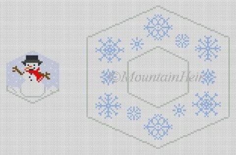 Frosty/Snowflakes - Hexagon Dangler Ornament
