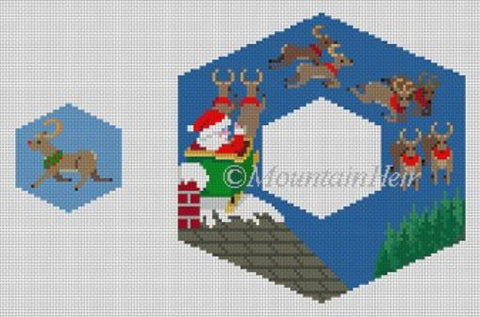 Rooftop Santa/Reindeer - Dangler Ornament