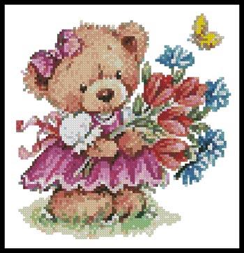 Girl Teddy With Flowers  (Terry Good)