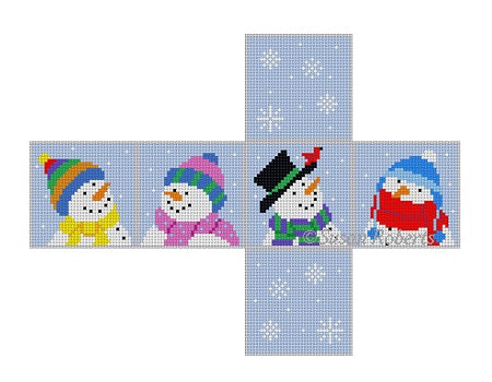 Snowmen Cube Ornament