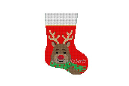 Scarf Reindeer Mini Stocking