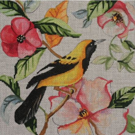 Floral w/Yellow Bird