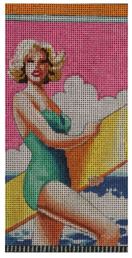 Surf Girl in Green Eyeglass Case