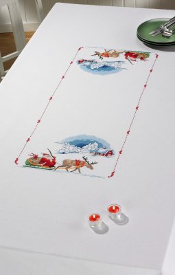 Santa Sleigh Table Cloth