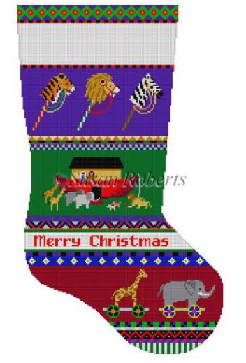 Bold Stripe Noahs Ark Stocking