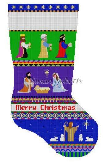 Bold Stripe Nativity Stocking