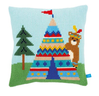 Bear and Teepee Cushion