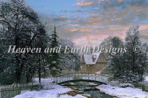 Supersized Snow Scene Sunset