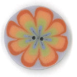 Orange Poppy on Purple Button