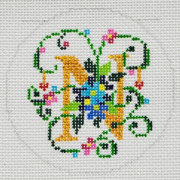 Floral Alphabet - N