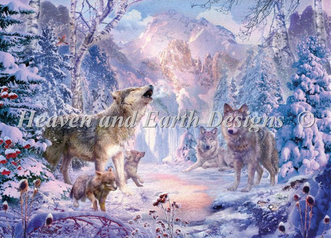 Snow Landscape Wolves