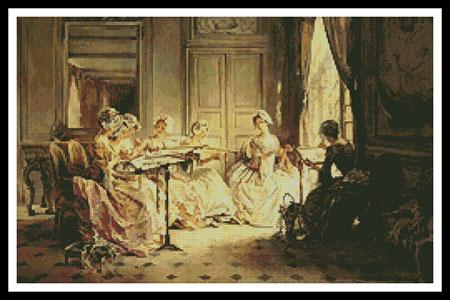 An Afternoon Embroidering  (Madeleine Jeanne Lemaire)