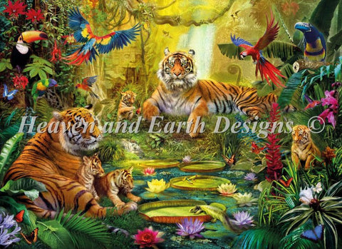 Supersized Tiger Family In The Jungle