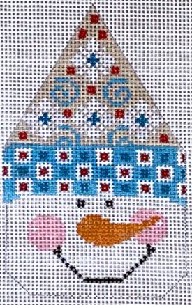 Snowman Face - Blue Hat/Swirls