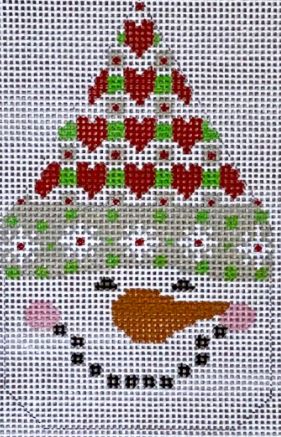 Snowman Face - Heart Hat