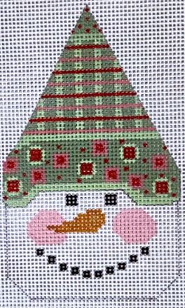 Snowman Face - Green/Pink Hat
