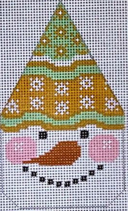 Snowman Face - Peach/Green Hat