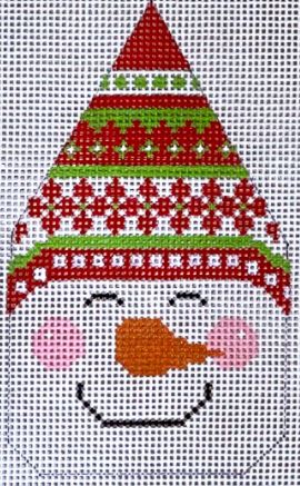 Snowman Face - Red/Green Hat
