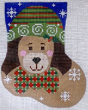 Tan Dog w/Bow Mini Stocking