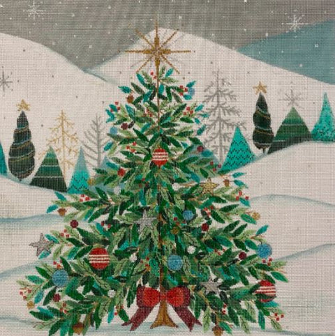 Christmas Tree w/Red Bow Pillow