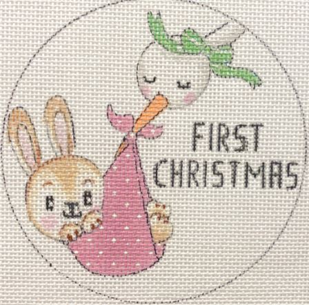 Stork/Baby Girl Bunny First Christmas