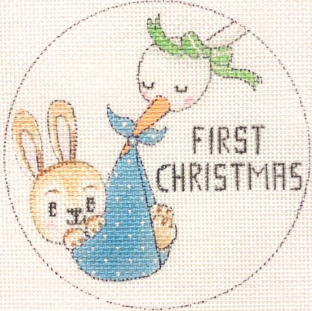 Stork/Baby Boy Bunny First Christmas