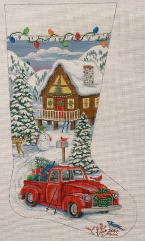Red Truck/Ski Lodge Stocking