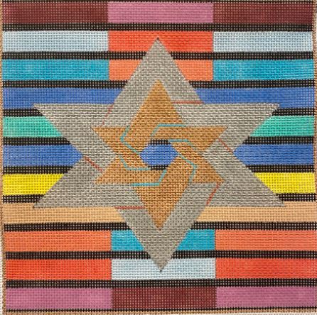Mulitcolor/Stripes Double Star Teffillin