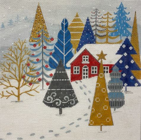 Blue/Gray Winter Outdoor Scene