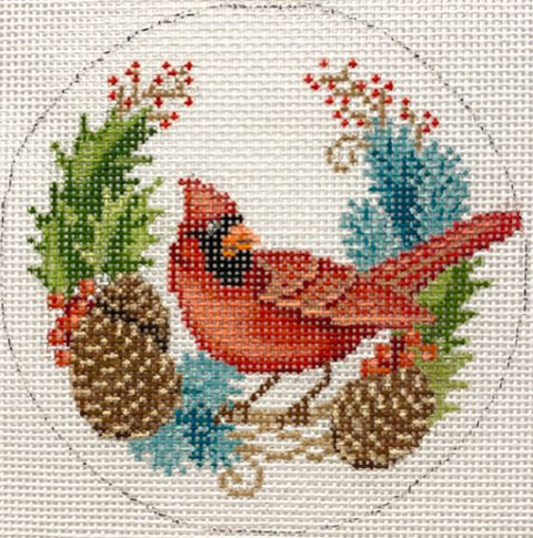 Cardinal and Pinecones