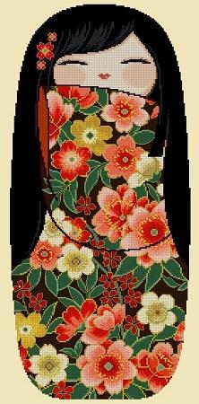 Happy Kokeshi Doll Akiko - Large