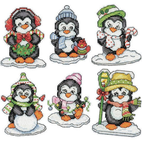 Penguins On Ice Ornaments - Set of 6