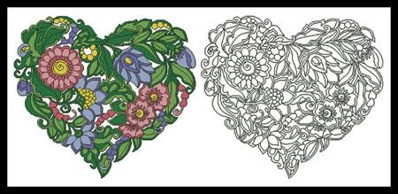 Floral Heart 1  (Helen Lane)