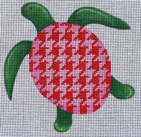 Turtle w/Pink/Red Houndstooth