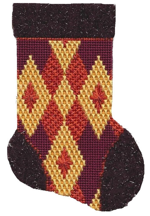 Mini Sock - Rust/Gold/Burgundy