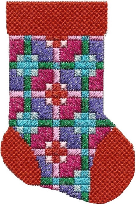 Mini Sock - Coral/Purple